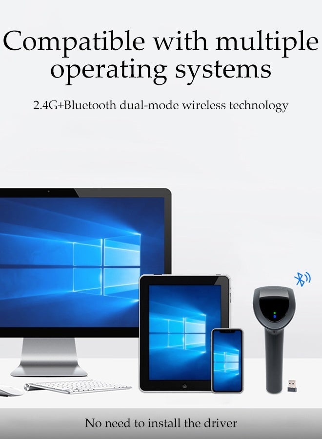 DUNISO Wireless 2D QR Barcode Scanner,Wired Handheld Bar with Foldable Stand,Wired Automatic Bar Code Scanner,Plug and Play,Comfortable and Durable,for Laptops, Computers, Cashier, POS - Image 4